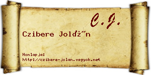 Czibere Jolán névjegykártya